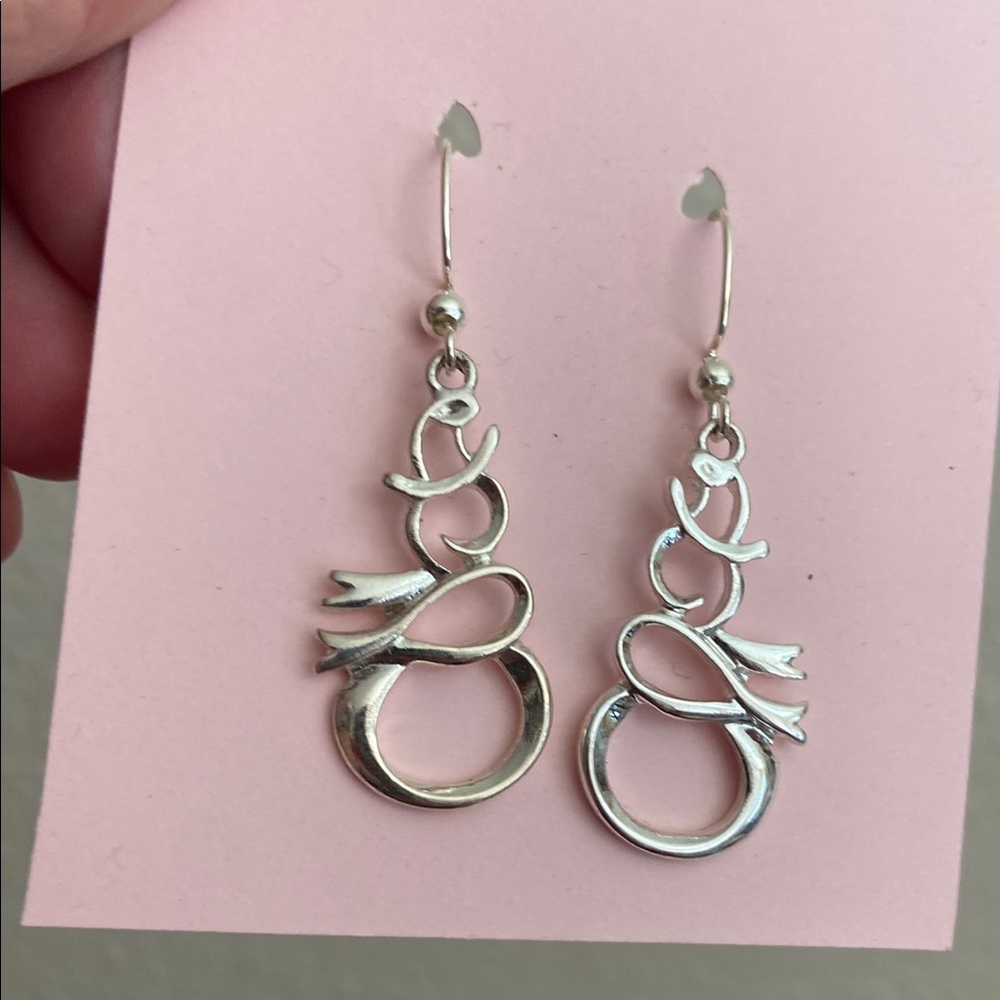 5/$10❤️❤️❤️Vintage 90s Silver Tone Snowman Dangling Earrings